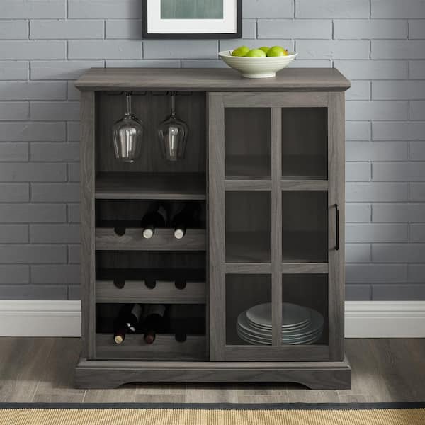 Goplus 235-Bottle Black Mdf Wine Cabinet
