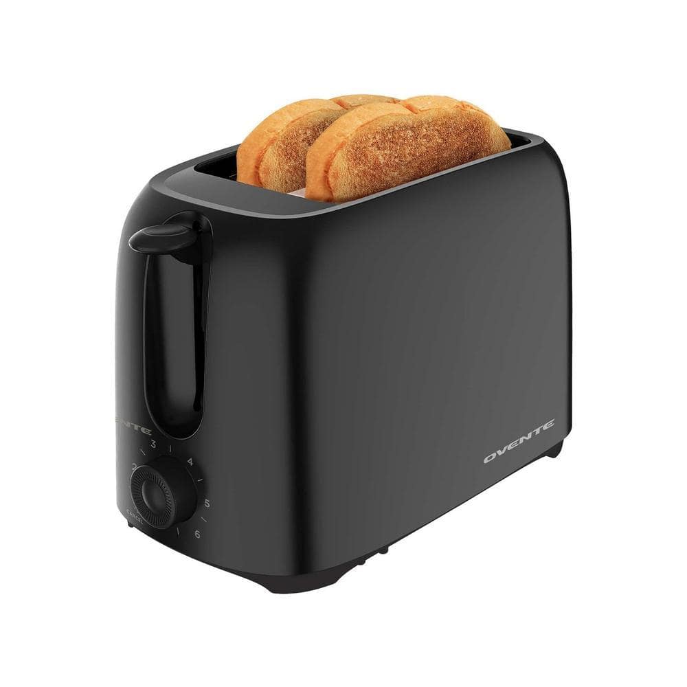 OVENTE 700-Watt 2-Slice Black Bread Toaster TP2210B - The Home Depot