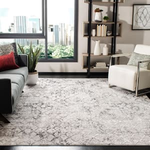 Amelia Gray/Light Gray 9 ft. x 9 ft. Square Abstract Area Rug