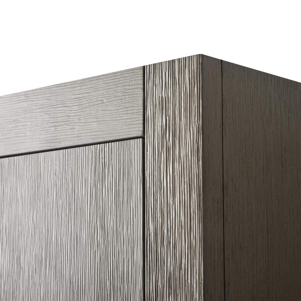Driftwood Gray Wall Mounted Bathroom Storage Cabinet with Golden Handles
