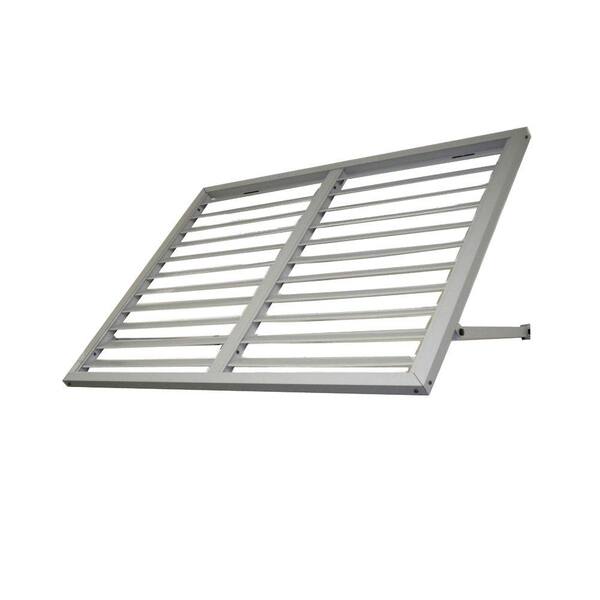 Beauty-Mark 3.6 ft. Ohio Metal Shutter Fixed Awning (44 in. W x 24 in. H x 36 in. D) in Dove Gray