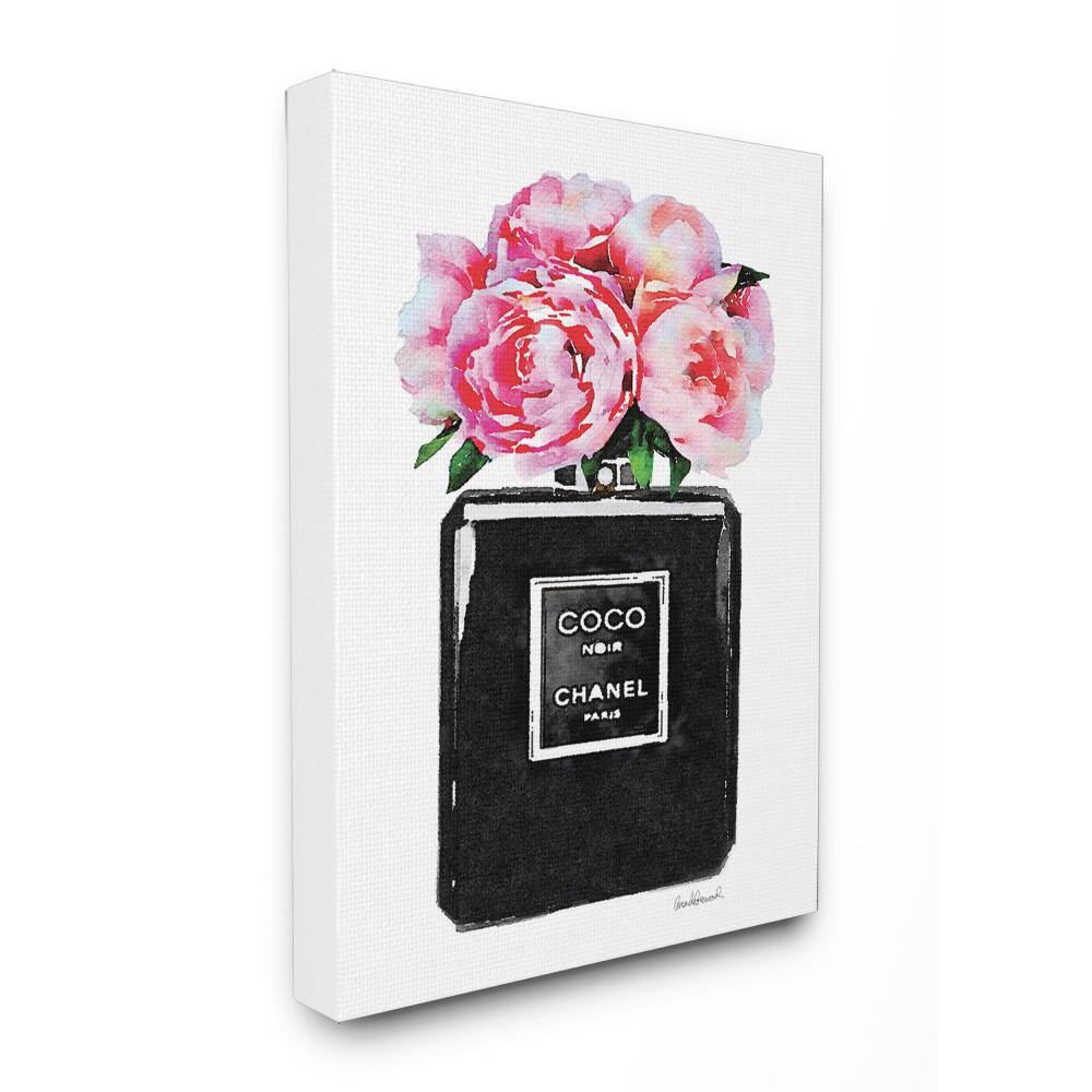 Stupell Industries 16 in. x 20 in. Glam Perfume Bottle Flower Black Peony  Pink by Amanda Greenwood Printed Canvas Wall Art agp-106_cn_16x20 - The  Home Depot