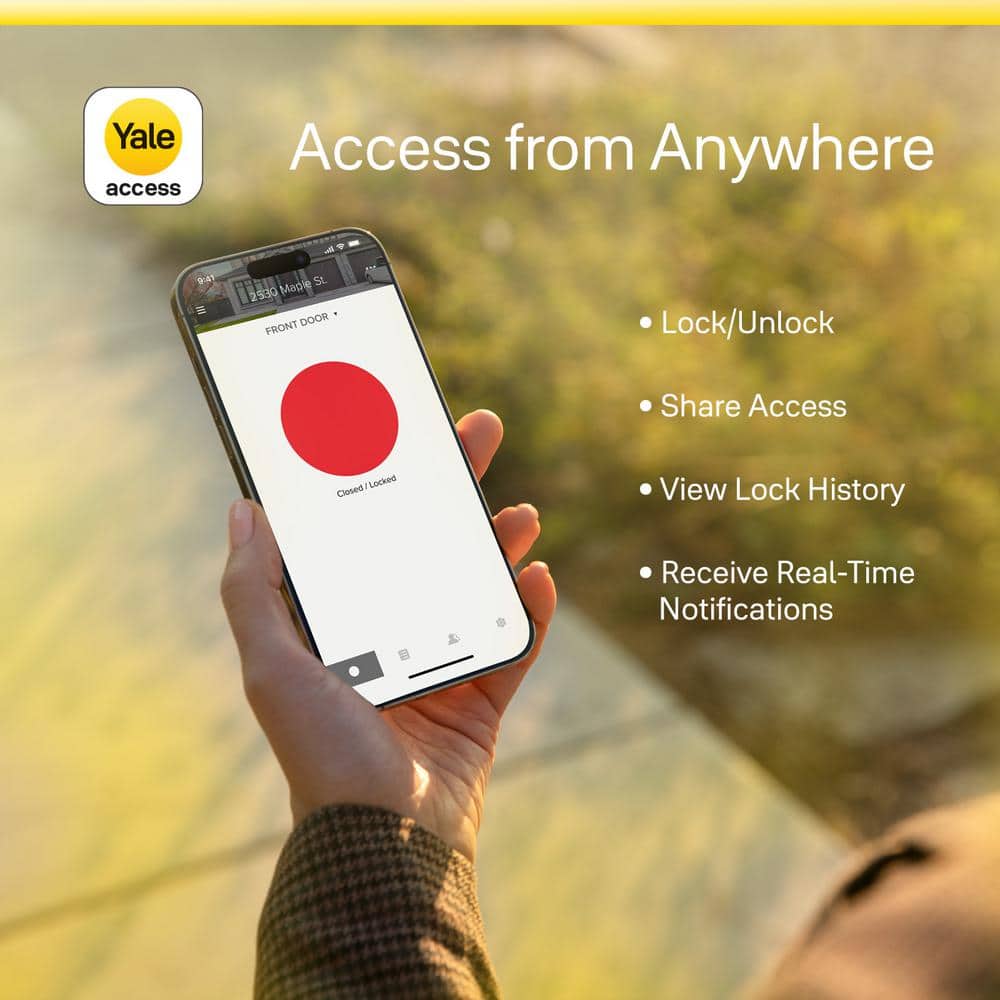 Satin Nickel Smart Keyless Entry Deadbolt with Wi-Fi and Bluetooth