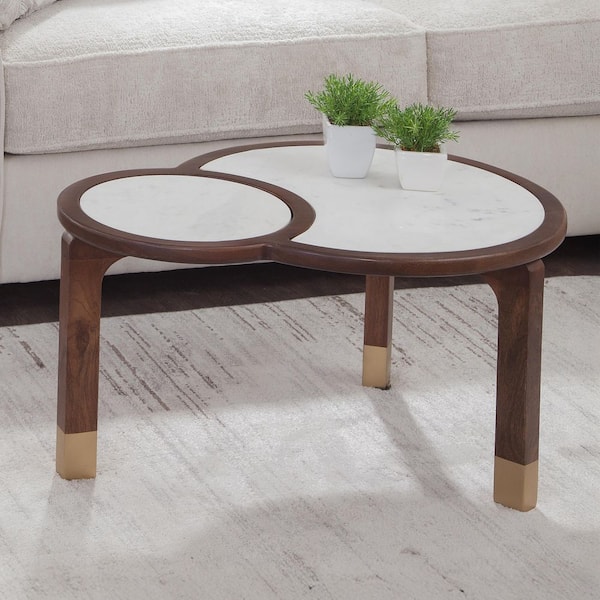 Steve Silver Oormi 30 in. Glass Inlay Specialty Brown Wood Cocktail Table