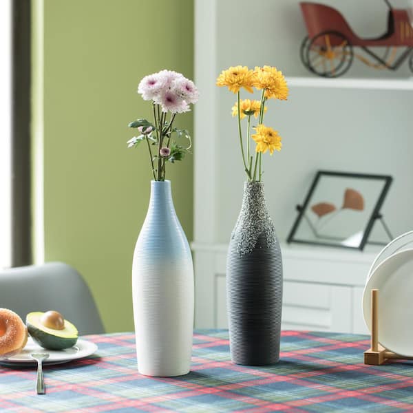 Uniquewise Modern Decorative Ceramic Table Vase Ripped Design Bottle ...