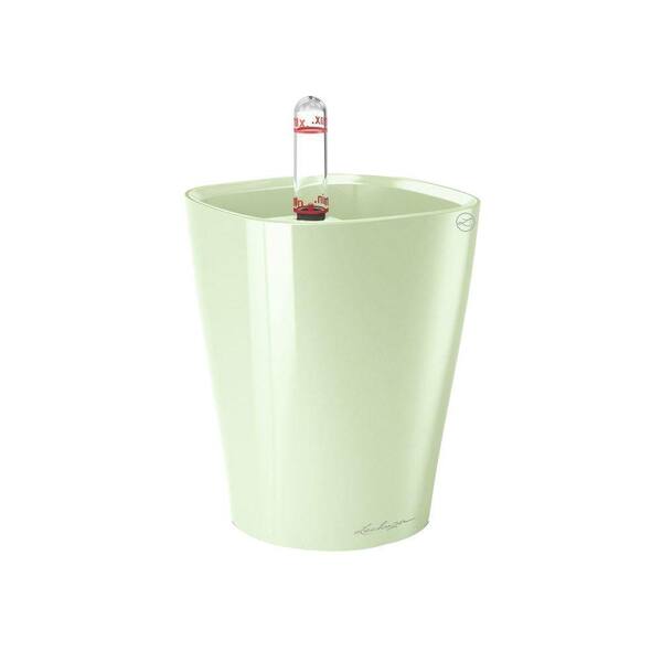 Lechuza Mini-Deltini Premium 4 in. Square Mint Green Table Top Self Watering Plastic Planter