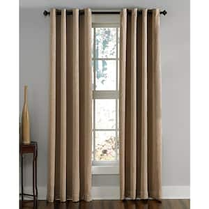 Lenox Room Darkening 50 in. W x 95 in. L Grommet Curtain Panel in Taupe