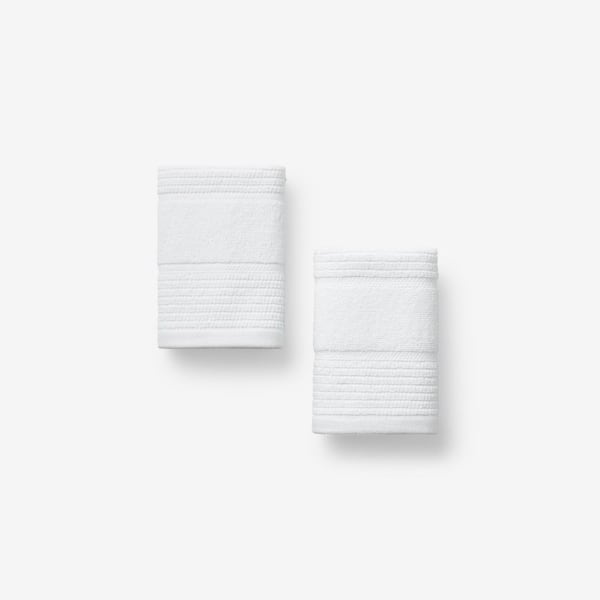 The Company Store Company Cotton White Textured Stripe Wash Cloth (Set of 2)