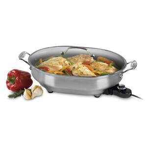 12 in. x 15 in. Stainless Steel Non-Stick Electric Skillet