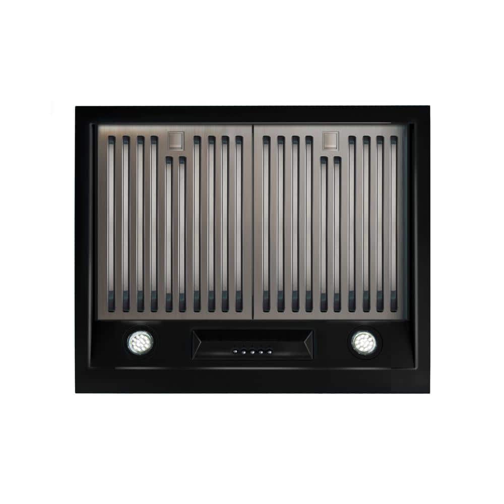 Classic Retro 24" Midnight Black Stainless Steel Under Cabinet Range Hood