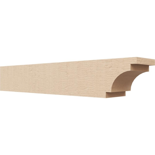 Ekena Millwork 4-in. x 4-in. x 24-in. Mediterranean Woodgrain, Primed Tan Timberthane Polyurethane Rafter Tail Brace