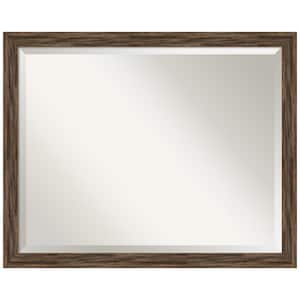 Regis Barnwood Mocha Narrow 24.62 in. x 30.62 in. Rustic Rectangle Framed Bathroom Vanity Wall Mirror