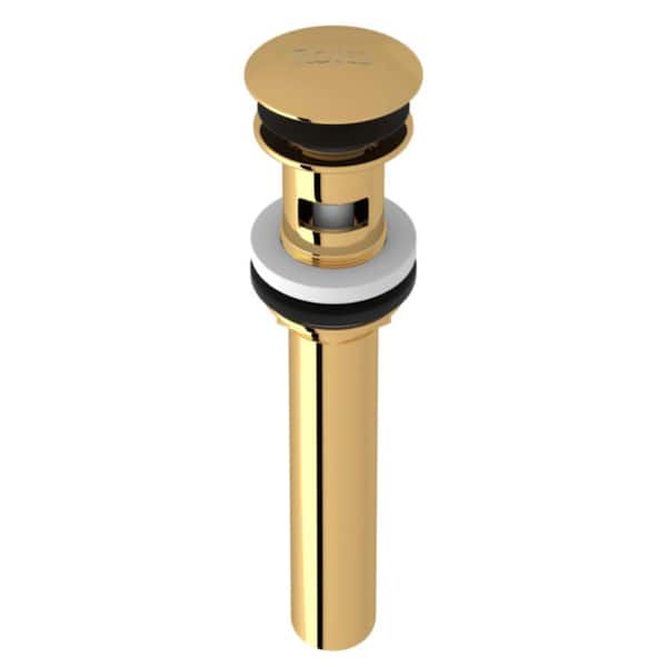 ROHL Touch Seal Dome Drain Assembly Slotted with Overflow Holes in Italian Brass