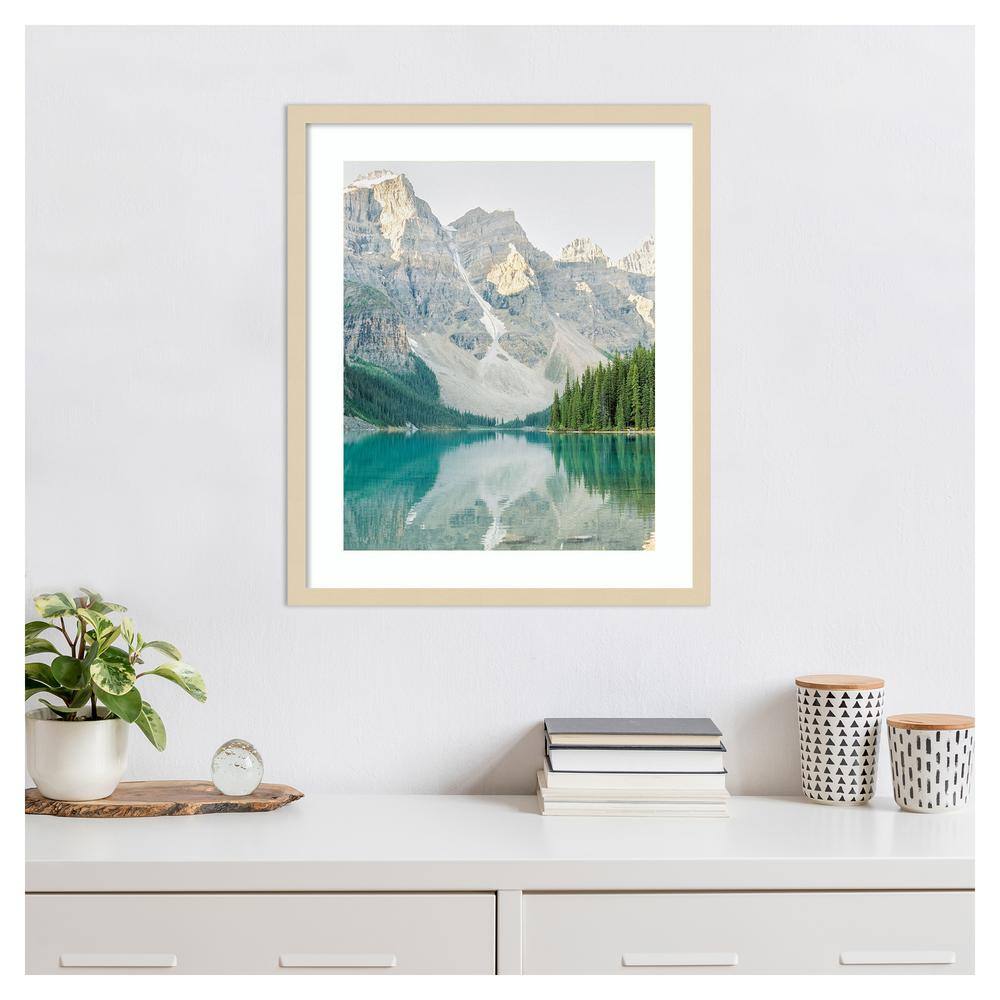 Mountain Reflection III Natural Wood Framed Scenic Photography Print