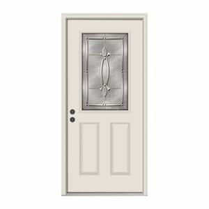 36 in. x 80 in. 1/2 Lite Blakely Primed Steel Prehung Right-Hand Inswing Front Door w/Brickmould