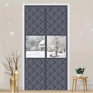 Thermal Insulated Door Curtain,Noise Barrier Soundproof Blanket for  Door,Storm Doors for Front Door,Weatherproof, Windproof, Weighted  Bottom,for