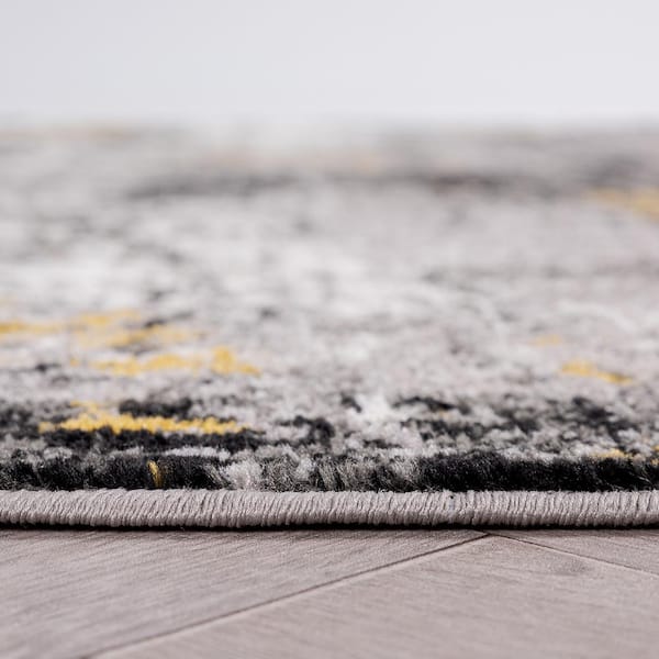 Adare Contemporary Abstract Yellow 2 ft. x 7 ft. Area Rug