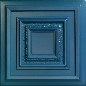 Chetsnut Grove Van Deusen Blue 1.6 ft. x 1.6 ft. Decorative Foam Glue Up Ceiling Tile (21.6 sq. ft./Case)