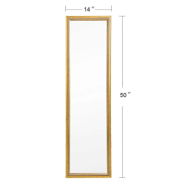 Whatseaso 14 in. W x 50 in. H Rectangular Plastic Framed Wall Bathroom  Vanity Mirror in Gold MLM-110506547 - The Home Depot