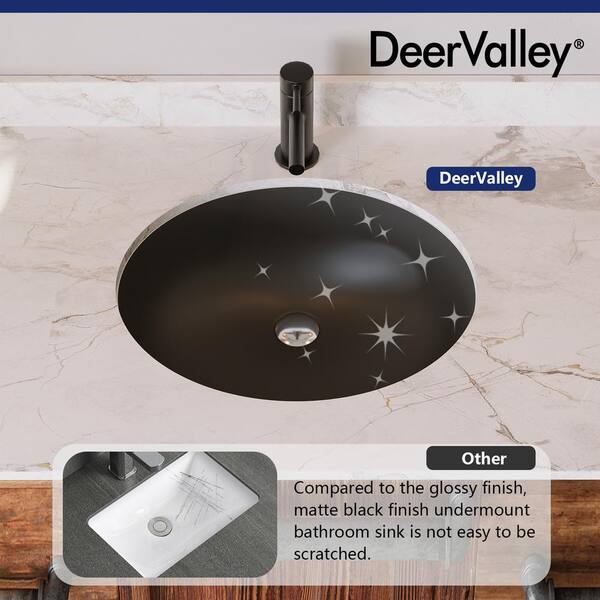 DEERVALLEY Symmetry 18.31 in . Oval Undermount Bathroom Sink