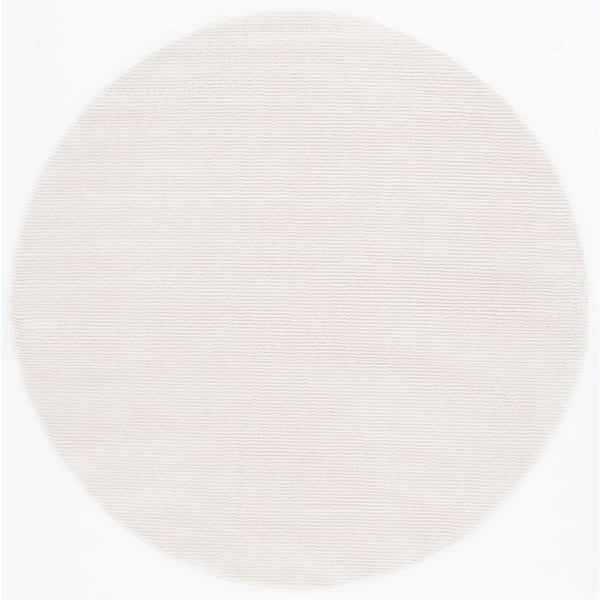 Melody 4 ft. x 4 ft. Ivory Solid Parallel Round Area Rug