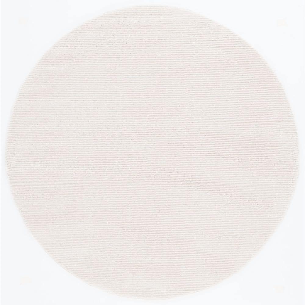 Mel Rug SAFAVIEH Melody 5 ft. x 5 ft. Ivory Solid Parallel Round Area Rug ...