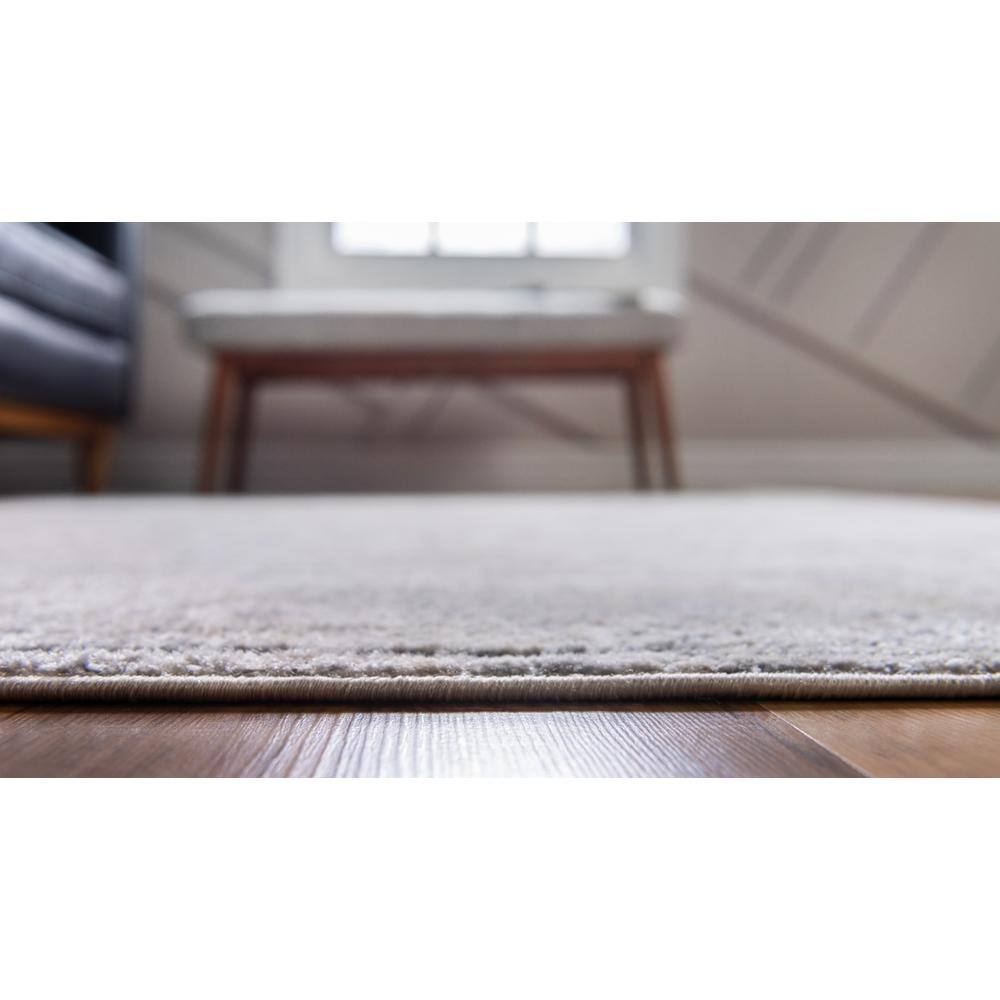 Ivory and Gray Geometric Low-Pile Indoor Area Rug