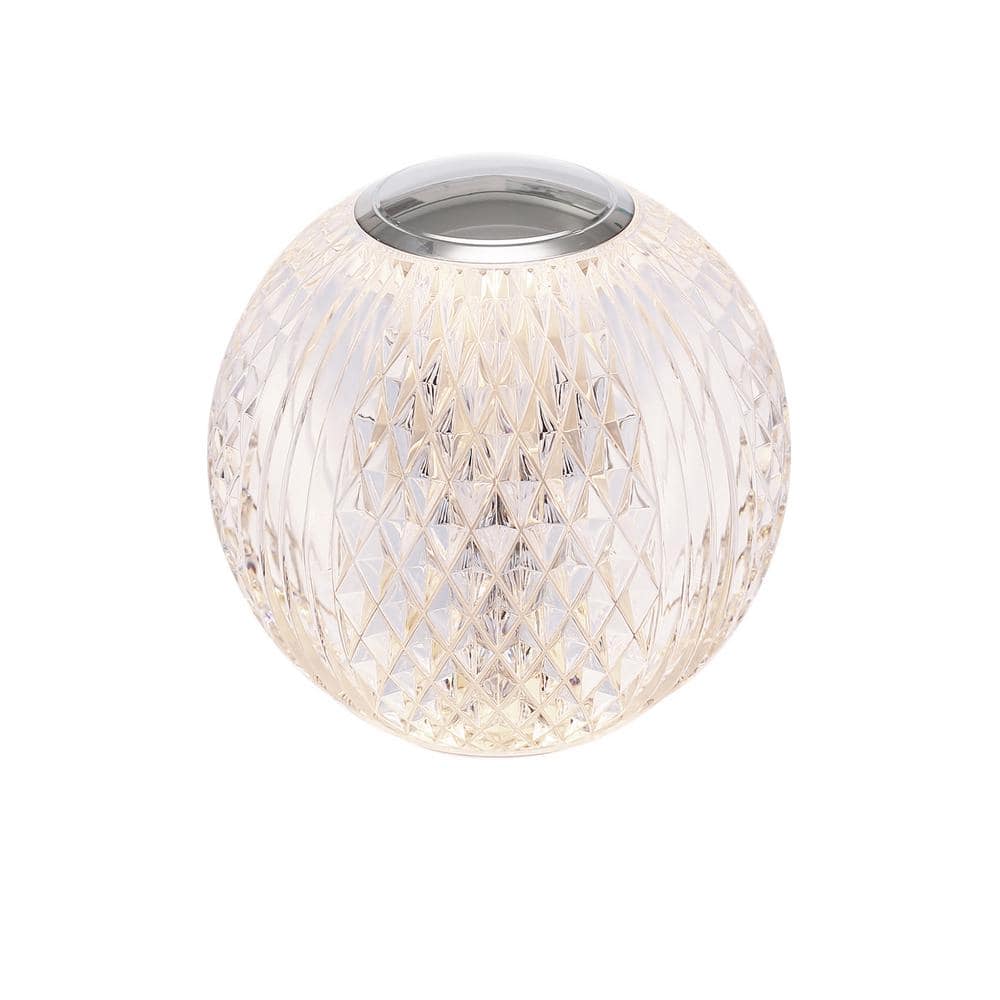 Marni Polished Nickel and Clear Globe Table Lamp