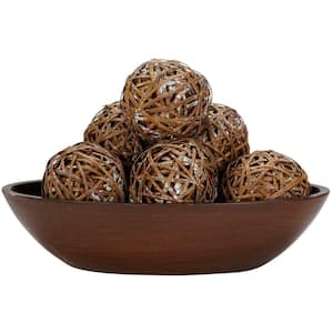 3.75 in. H Brown Decorative Balls (Set of 6)