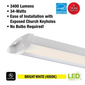 42 in. 3400 Lumens Quick Easy Install LED Wraparound Light Shop Light Garage Light Laundry Room Closet Basement