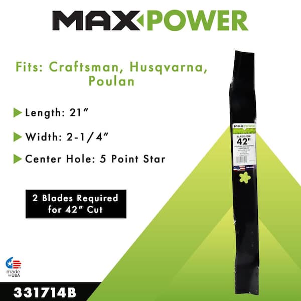 MaxPower Mulching Blade for 42 in. Cut Craftsman, Husqvarna