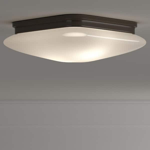 Progress Lighting Appeal Collection 2-Light Antique Bronze Flush Mount with Opal Etched Glass
