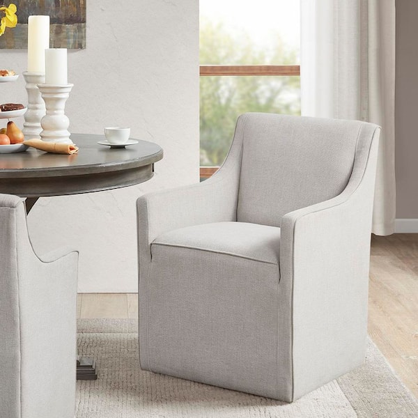 Elaine Grey Dining Armchair with Casters