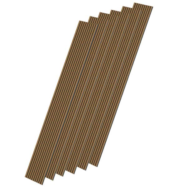 0.83 in. x 0.66 ft . x 7.84 ft. Classic Oak Finished MDF Acoustic/Sound Absorb Wood Slat Decorative Wall Paneling 6Piece