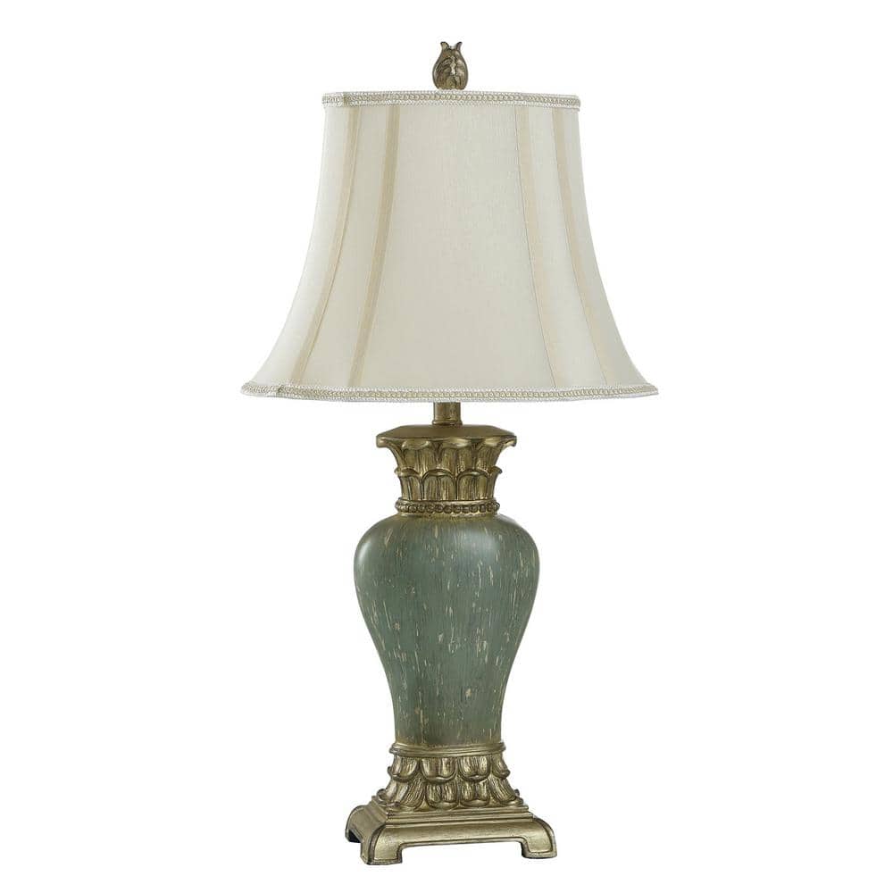 Table Lamp 30 in. Aged Sage Traditional Urn Table Lamp for Living Room with Off-White Linen Shade price history on PriceWatchPro