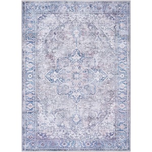 Georgina Dark Blue/Gray 5 ft. x 7 ft. Traditional Indoor Area Rug