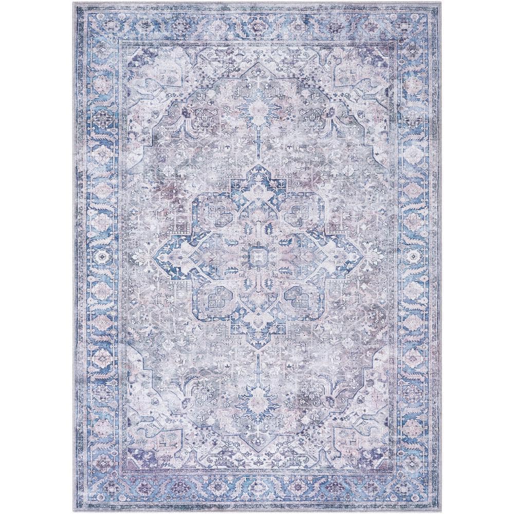 Georgina Dark Blue/Gray 7 ft. x 9 ft. Traditional Indoor Area Rug price history on PriceWatchPro