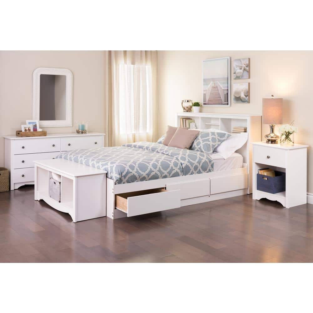 Monterey White 3-Drawer Nightstand with Pewter Knobs - 35.5"