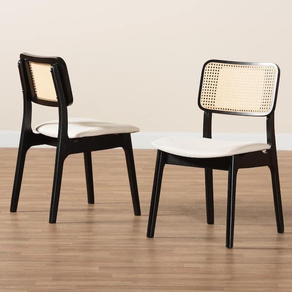 Baxton Studio Dannon Cream and Black Dining Chair (Set of 2) 234