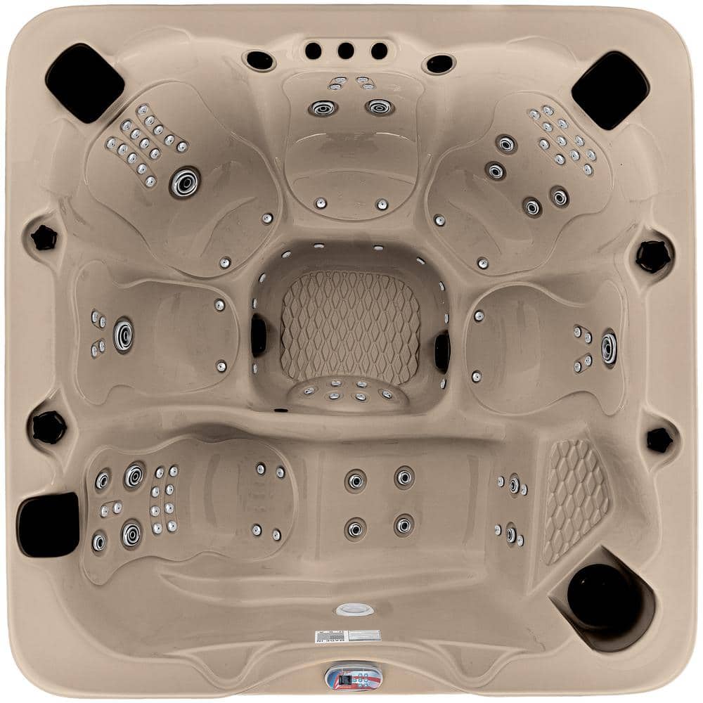 6-Person 100-Jet Champagne Acrylic Lounger Spa with Sound System