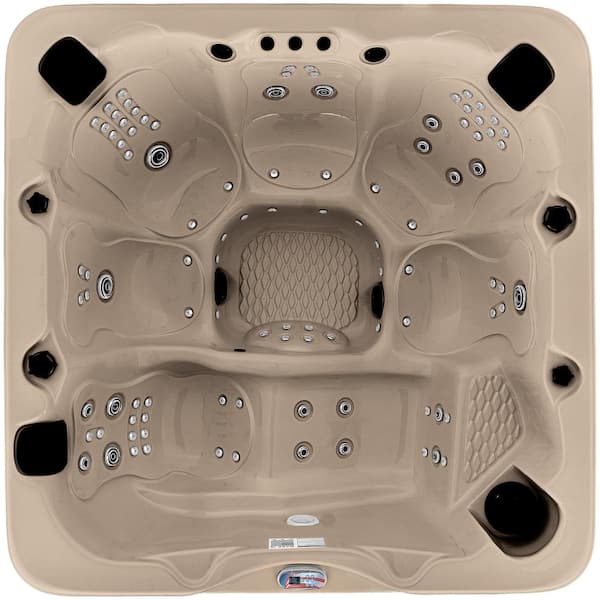 American Spas 6-Person 100-Jet 240-Volt Premium Acrylic Lounger Spa Standard Hot Tub with Bluetooth Sound System and LED Waterfall