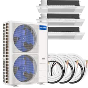 DIY 54,000 BTU 4-Ton 3-Zone Ductless Mini-Split A/C and Heat Pump with Cassettes 16,25,50 ft. Lines