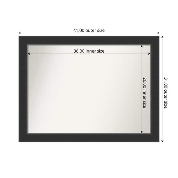 Amanti Art Corvino Black 41 in. x 31 in. Custom Non-Beveled Wood Framed Bathroom Vanity Wall Mirror
