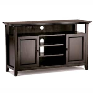 Amherst 54 in. Hickory Brown Wood TV Stand Fits TVs Up to 60 in. with Storage Doors