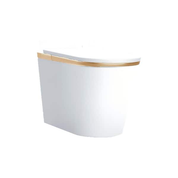 PRO Elongated Smart Bidet Toilet 1.34 GPF in Gold with Heated Seat, Auto Open/Flush, Warm Air Dry and Multi-Wash Modes