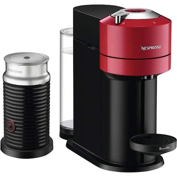 1 Cup Vertuo Next Coffee and Espresso Machine in Red plus Aeroccino3 Milk Frother in Black