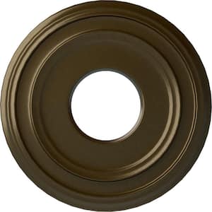 12-3/8" x 4" ID x 1-1/8" Classic Urethane Ceiling Medallion (Fits Canopies upto 7-1/4"), Brass