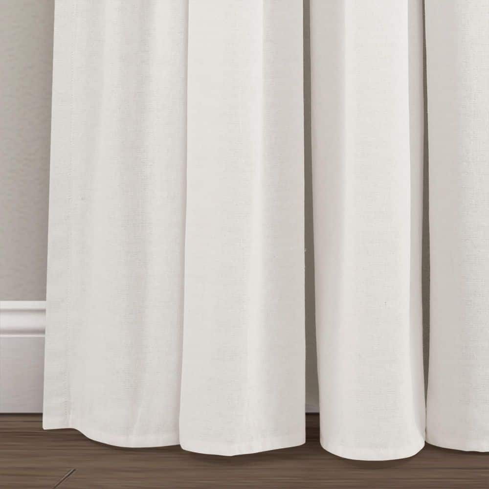 Linen Button Blackout Pleated Window Curtain Panel 40x84