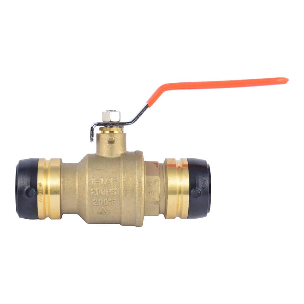 Push-Fit 1" Sharkbite Style Push to Connect Lead-Free Brass Ball Valve 