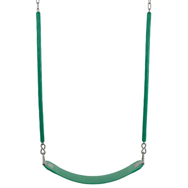 SWINGAN Machrus Swingan Belt Swing For All Ages with Soft Grip Chain Fully Assembled, Green